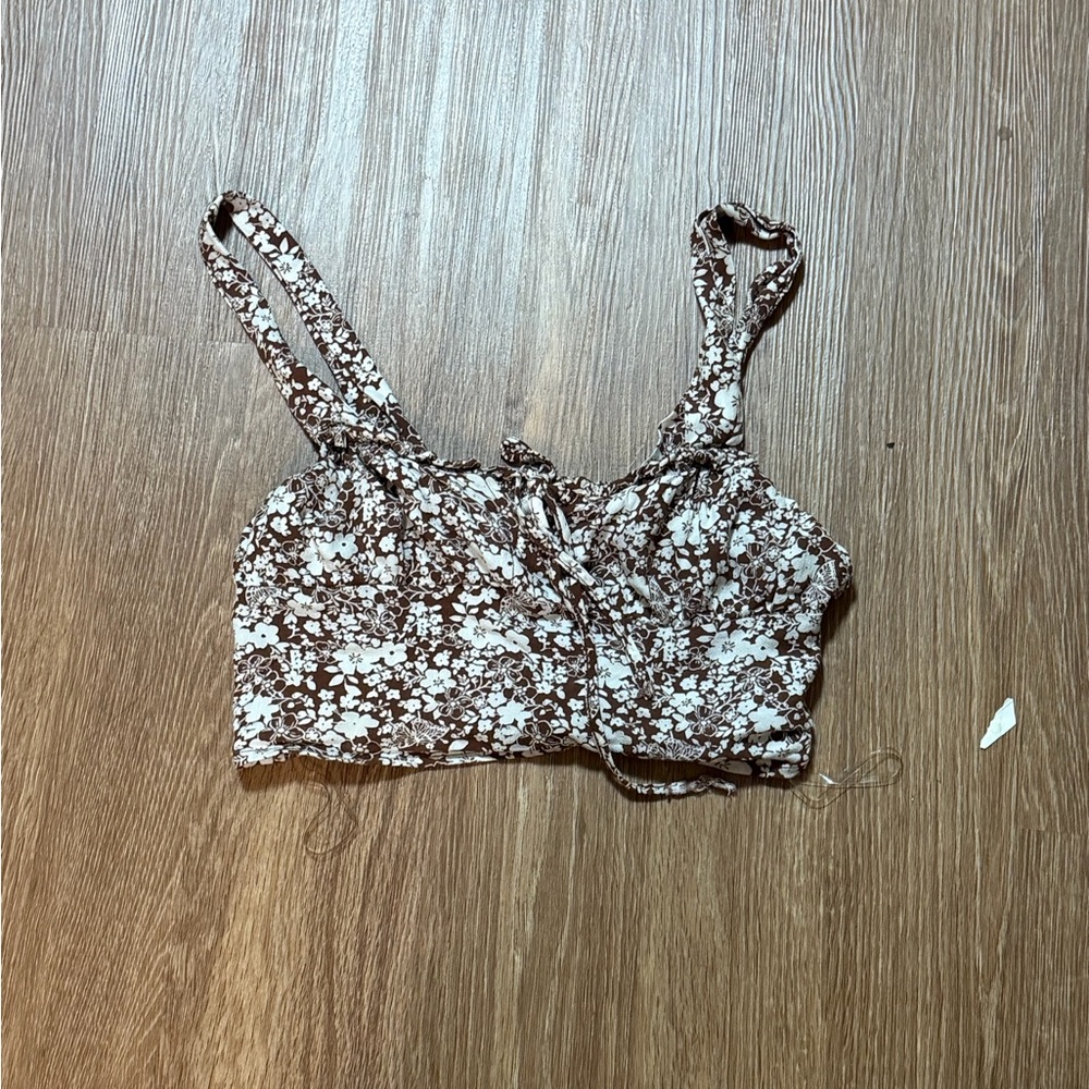 PacSun Brown Floral Crop Top